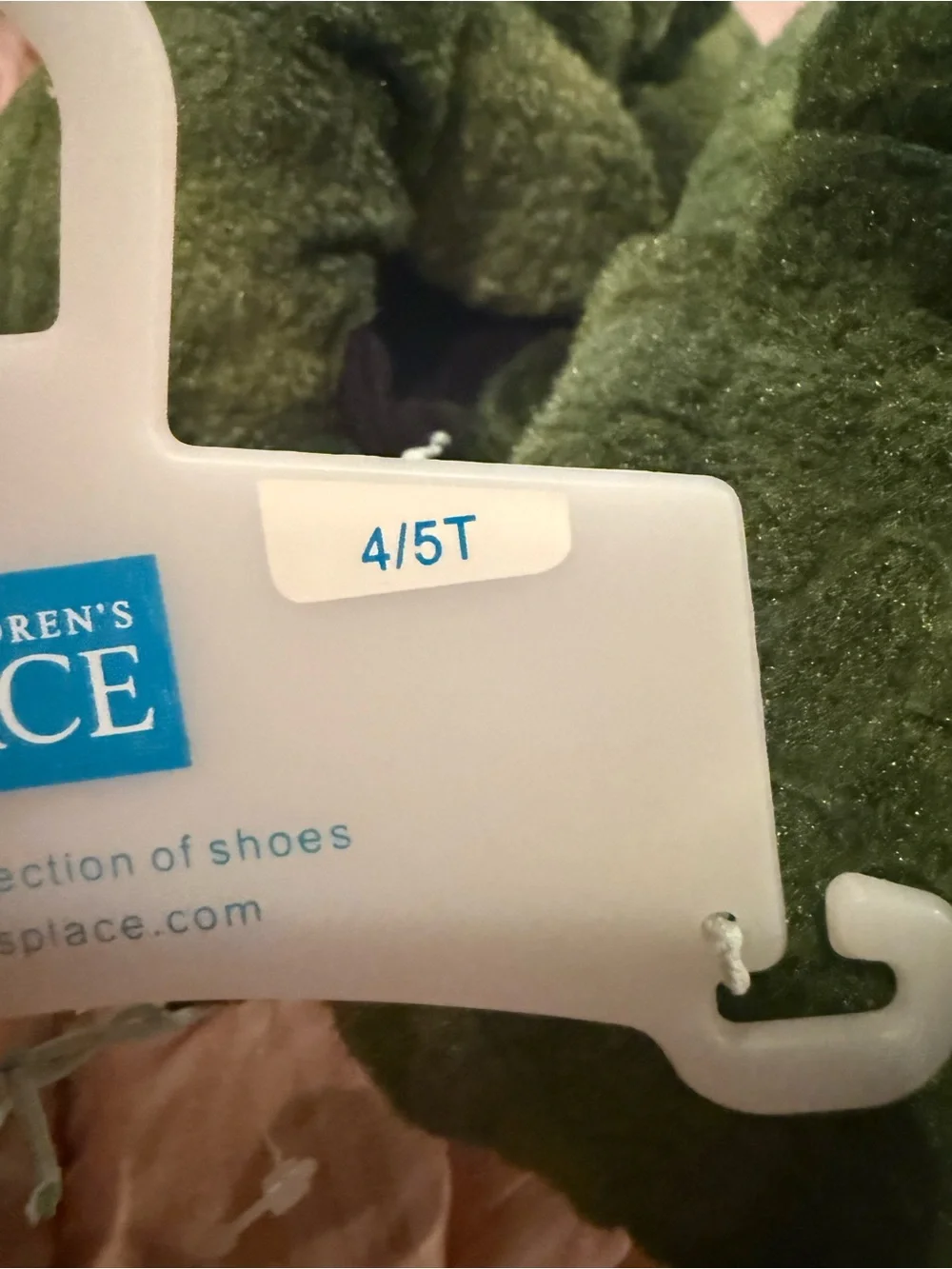 The Children's Place Olive Green Plush Dino Mittens for Kids